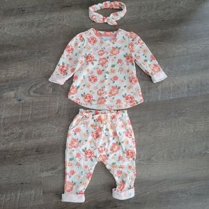 Baby girl 18m outfit cotton floral long sleeve